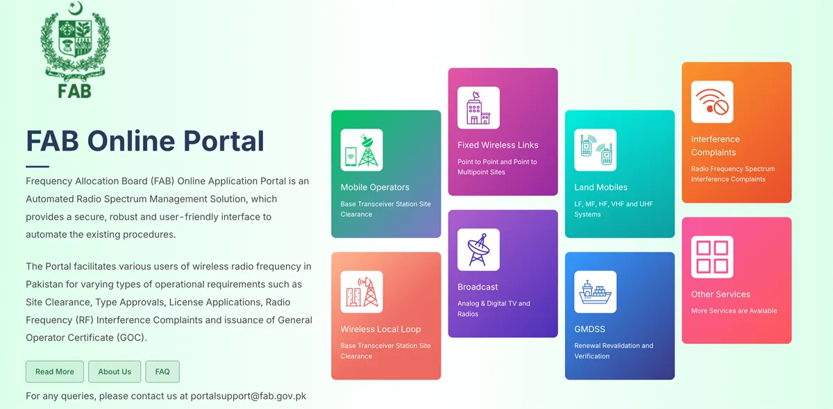 Frequency Allocation Board spectrum allocation digital workflow and application portal